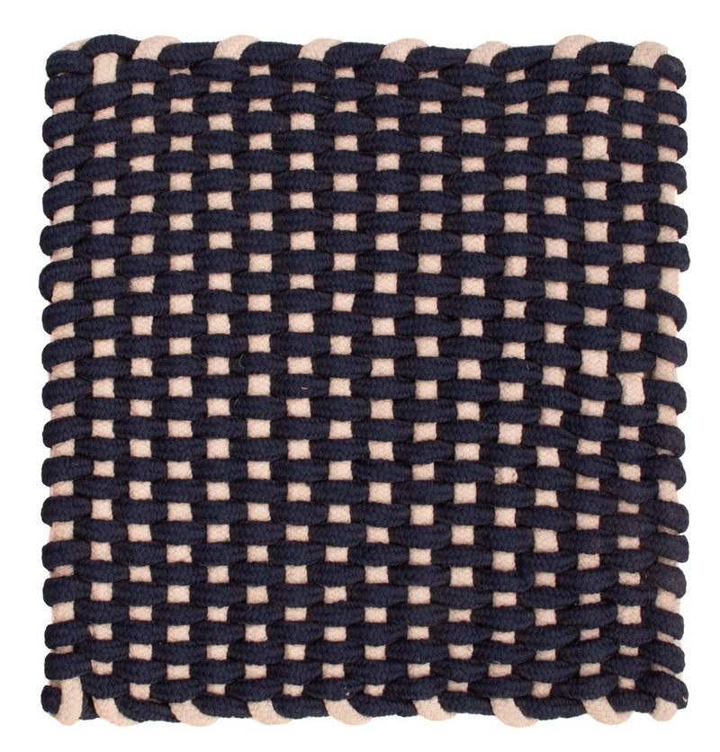 Tæppe firkantet  - 41 x 41 cm - mørkeblå