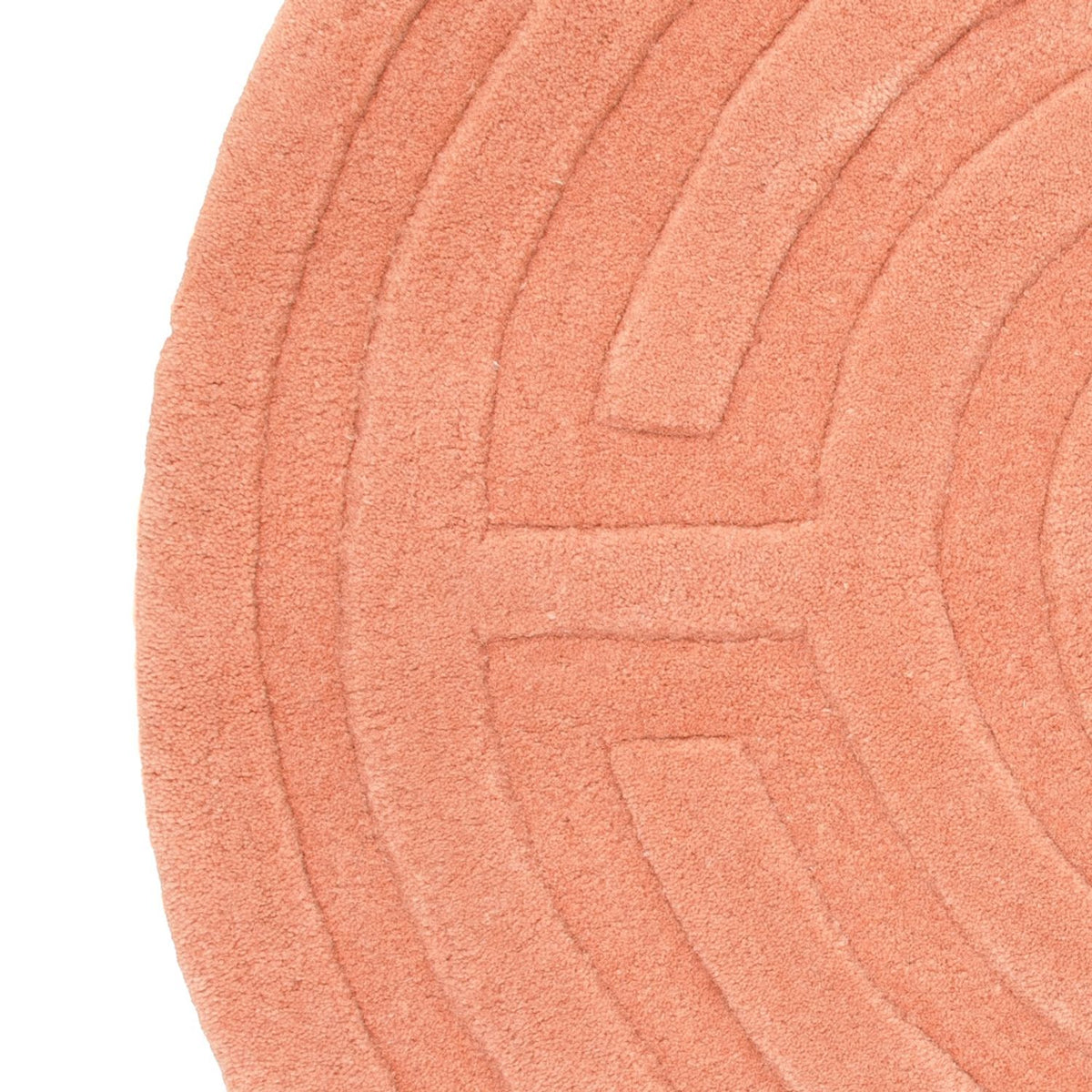 Uldtæppe rundt  - 80 x 80 cm - laks