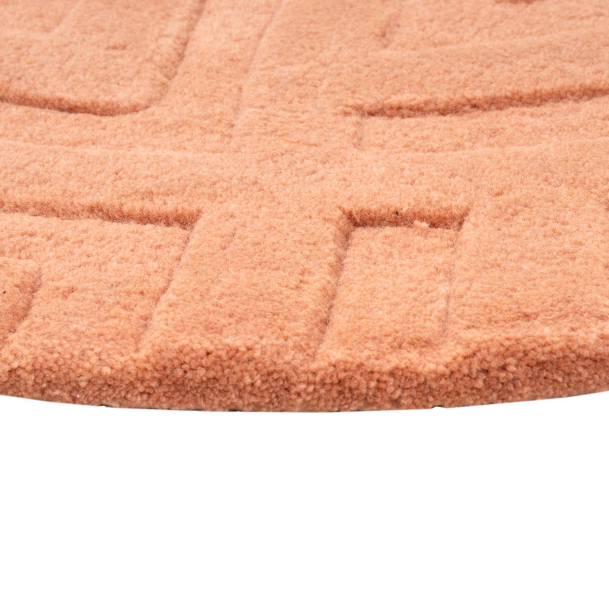 Uldtæppe rundt  - 80 x 80 cm - laks