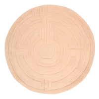 Uldtæppe rundt  - 80 x 80 cm - beige