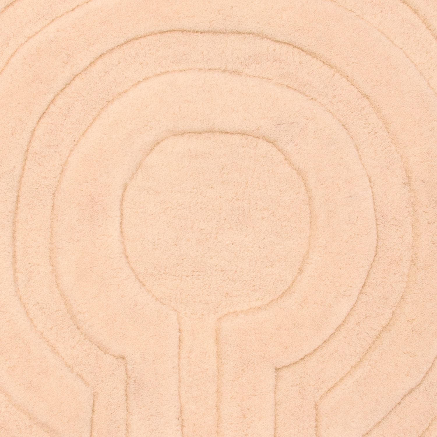 Uldtæppe rundt  - 80 x 80 cm - beige