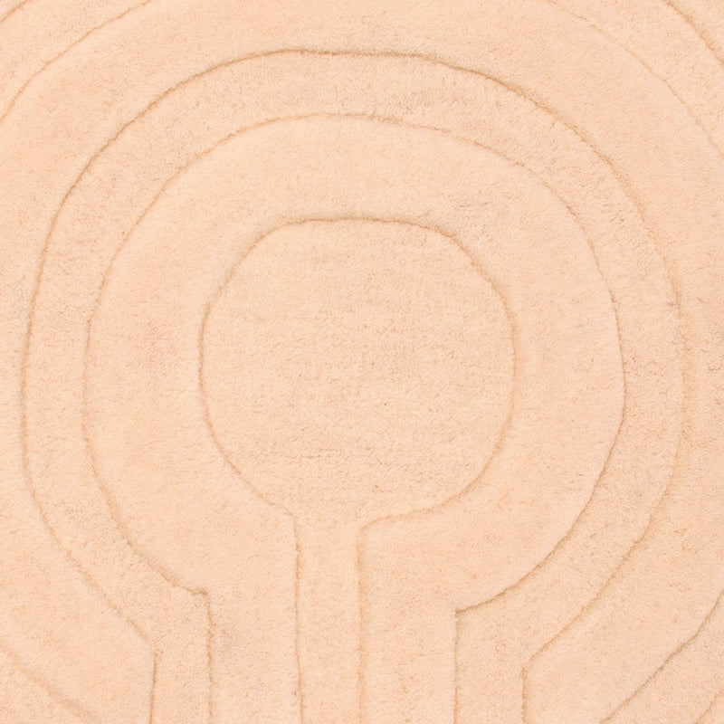 Uldtæppe rundt  - 80 x 80 cm - beige