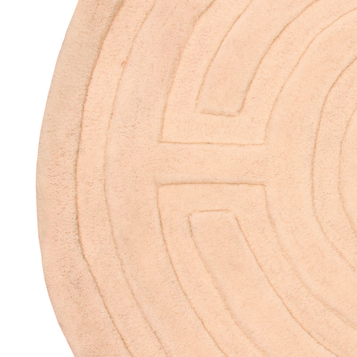 Uldtæppe rundt  - 80 x 80 cm - beige