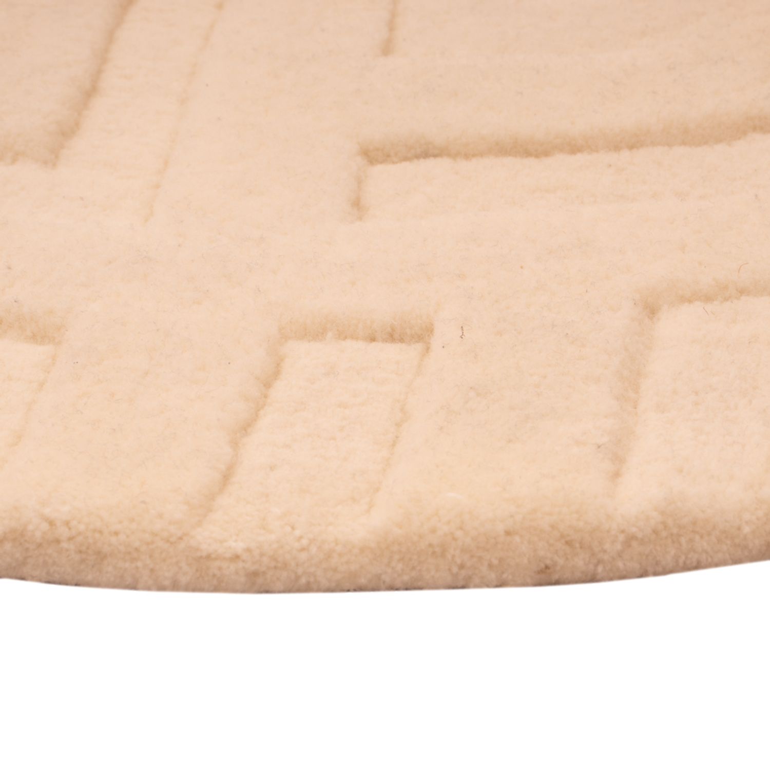 Uldtæppe rundt  - 80 x 80 cm - beige
