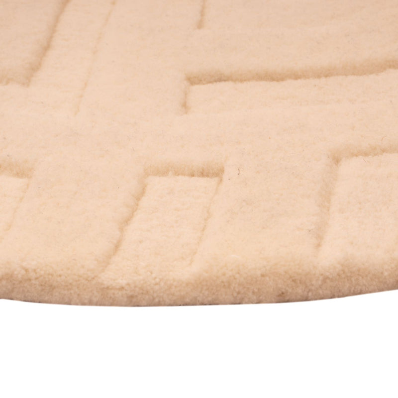 Uldtæppe rundt  - 80 x 80 cm - beige