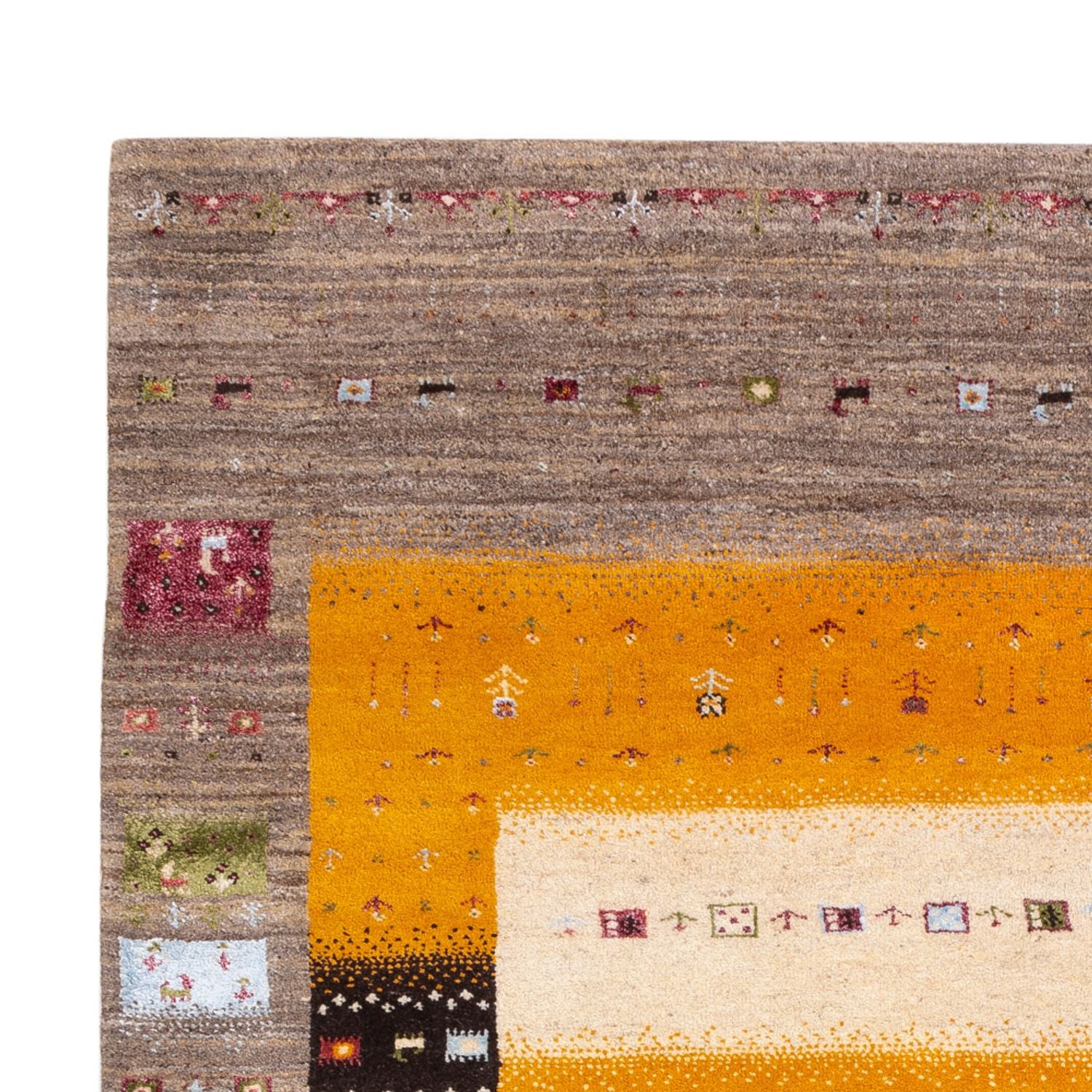 Gabbeh-tæppe - Loribaft Indus - 240 x 170 cm - guld