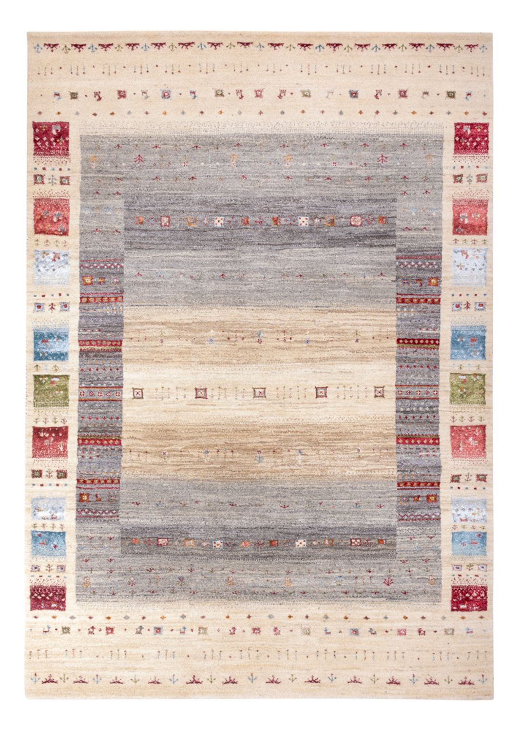 Gabbeh-tæppe - Loribaft Indus - 242 x 167 cm - natur