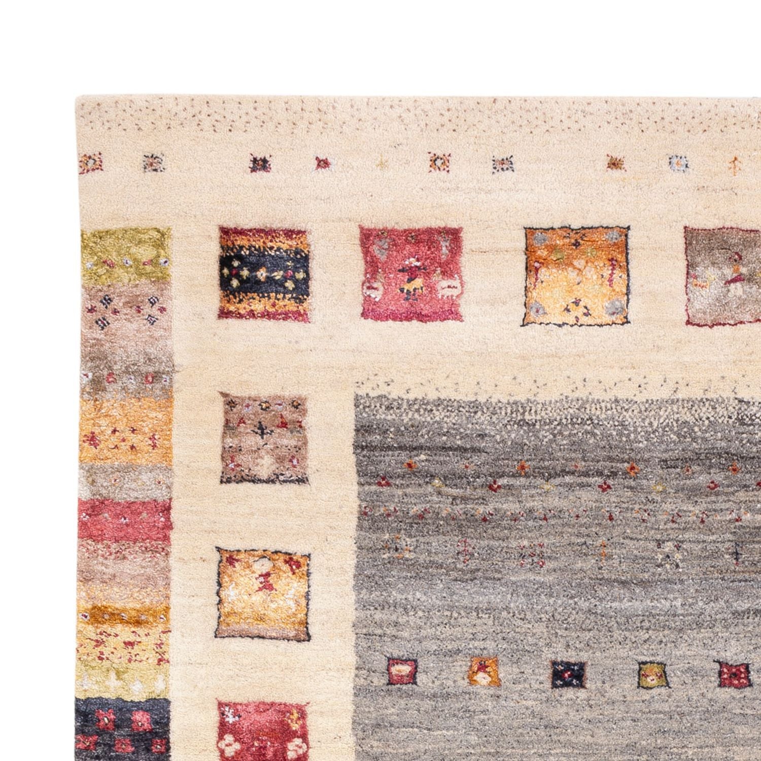 Gabbeh-tæppe - Loribaft Indus - 245 x 166 cm - natur