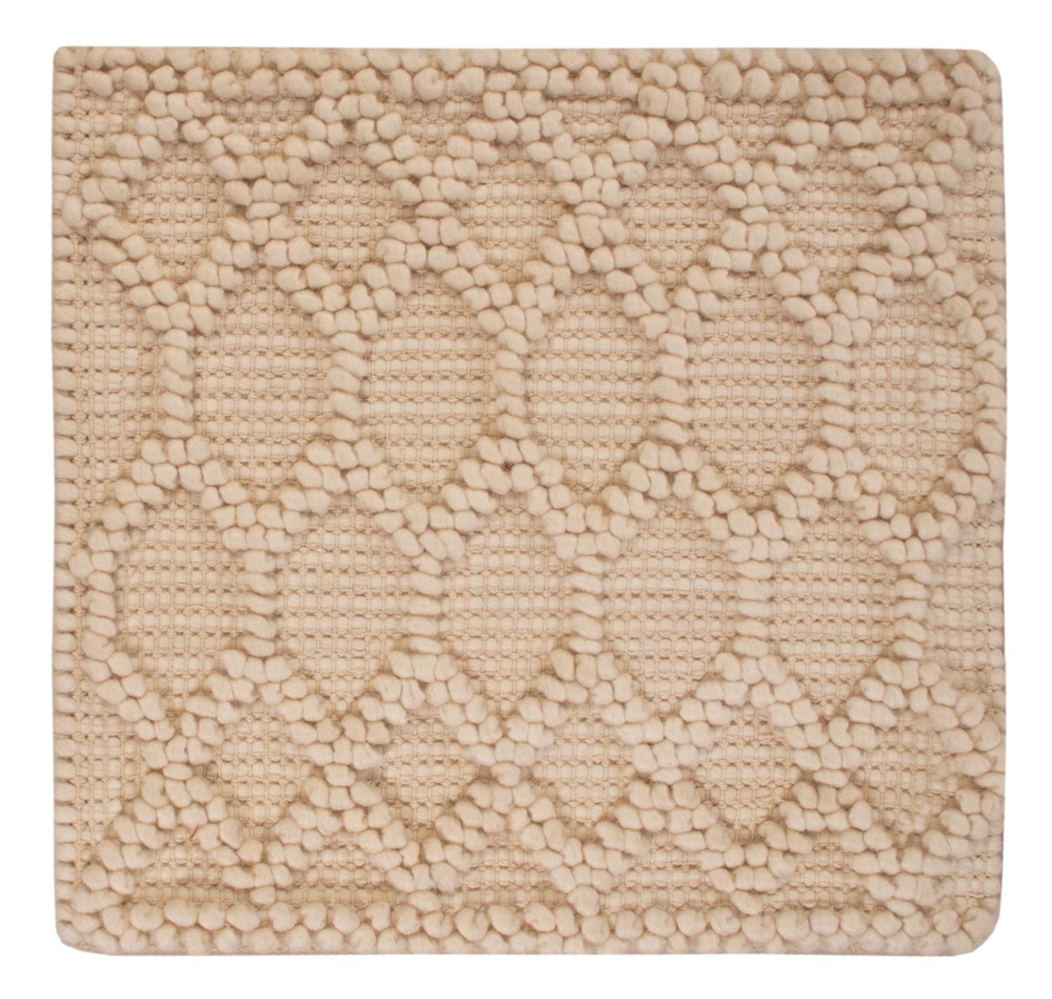 Uldtæppe firkantet  - 48 x 42 cm - beige
