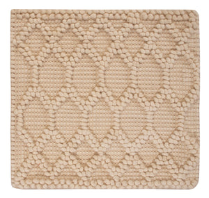 Uldtæppe firkantet  - 48 x 42 cm - beige