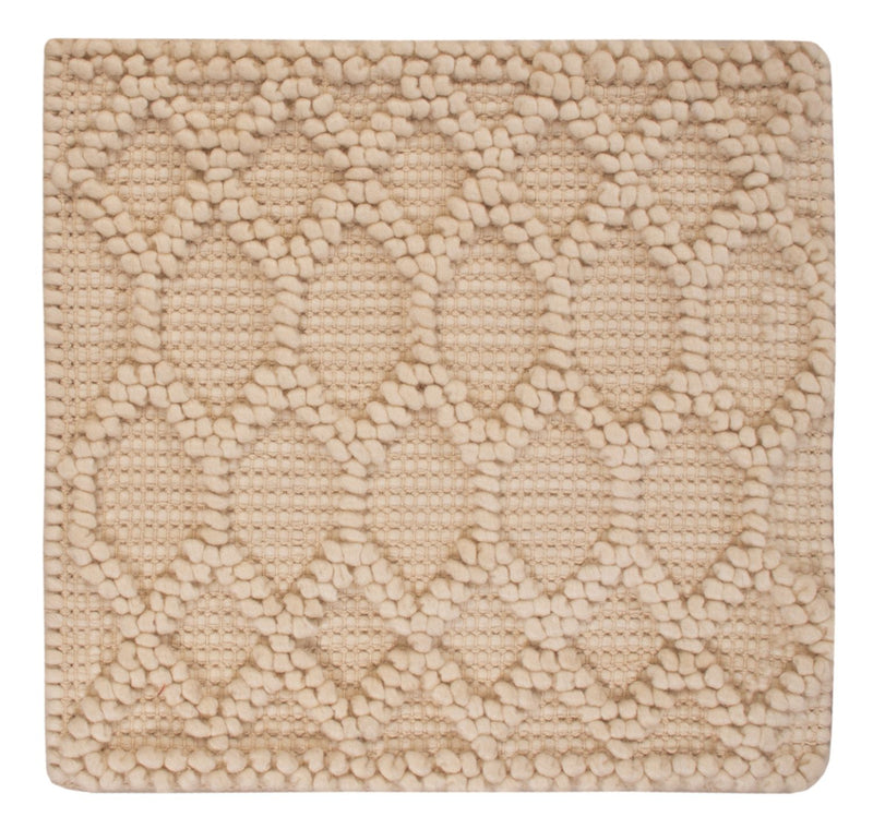 Uldtæppe firkantet  - 48 x 42 cm - beige
