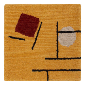 Uldtæppe firkantet  - 47 x 47 cm - guld