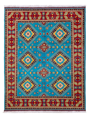 Afghansk tæppe - 195 x 150 cm - blå