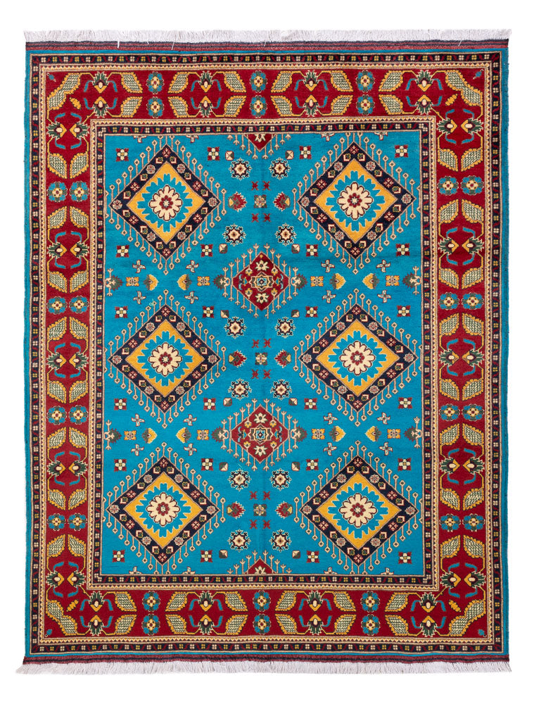 Afghansk tæppe - 195 x 150 cm - blå