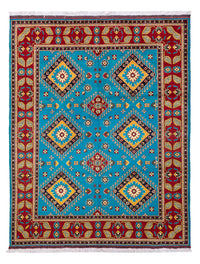Afghansk tæppe - 195 x 150 cm - blå