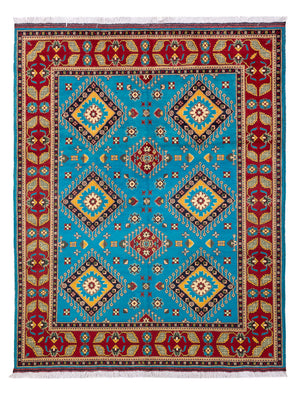 Afghansk tæppe - 195 x 150 cm - blå