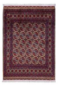 Afghansk tæppe - 195 x 148 cm - mørk beige