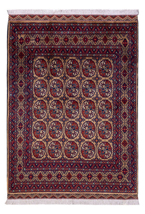 Afghansk tæppe - 195 x 148 cm - mørk beige