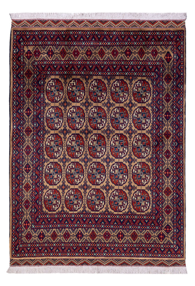 Afghansk tæppe - 195 x 148 cm - mørk beige