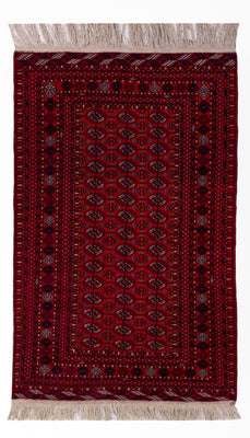 Afghansk tæppe - Bukhara - 209 x 132 cm - mørkerød