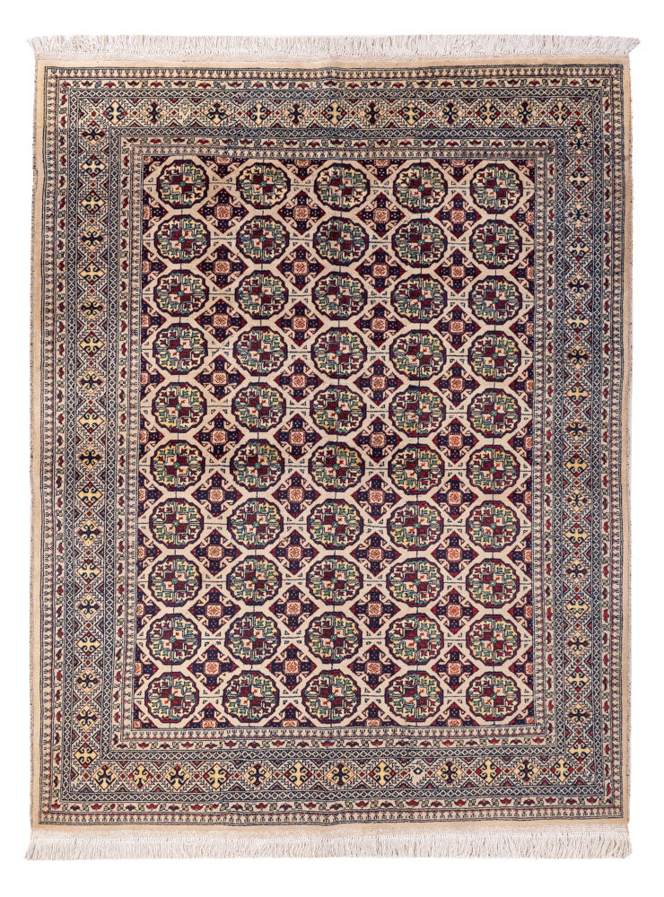 Afghansk tæppe - 194 x 151 cm - lysegrå