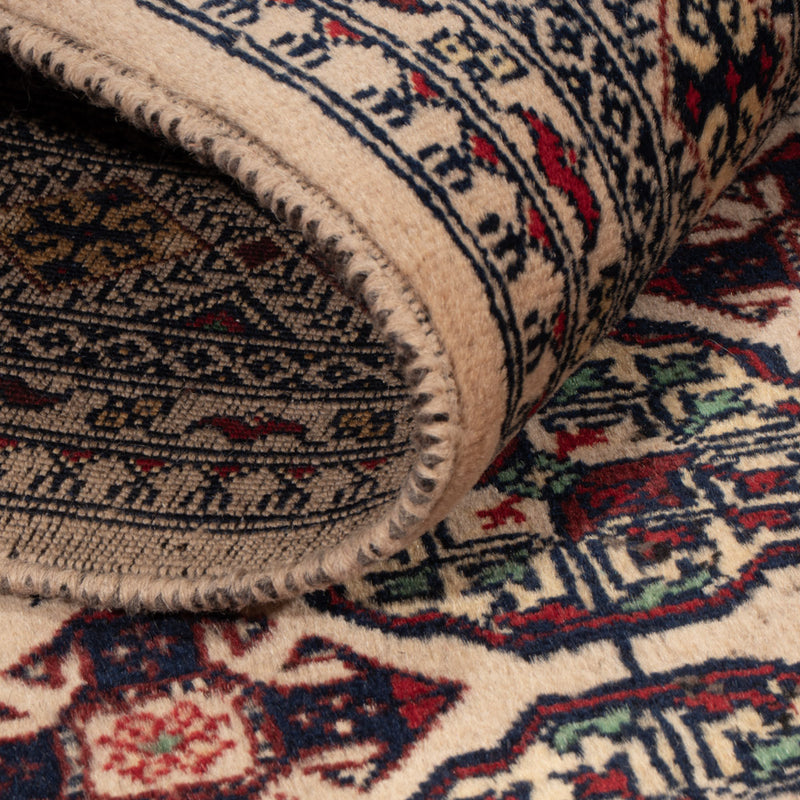 Afghansk tæppe - 194 x 151 cm - lysegrå