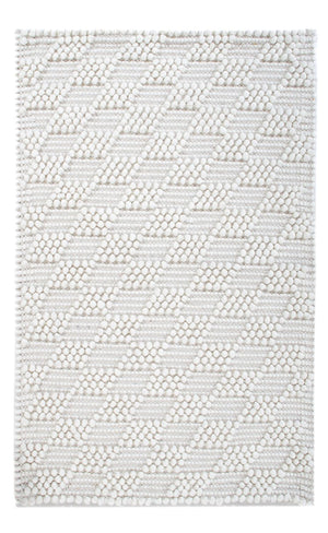 Uldtæppe - 94 x 60 cm - lysegrå