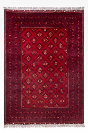 Afghansk tæppe - Bukhara - 288 x 192 cm - rød