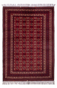 Afghansk tæppe - Bukhara - 280 x 188 cm - mørkerød