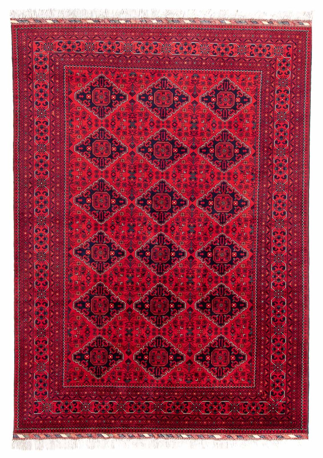 Afghansk tæppe - 298 x 198 cm - rød