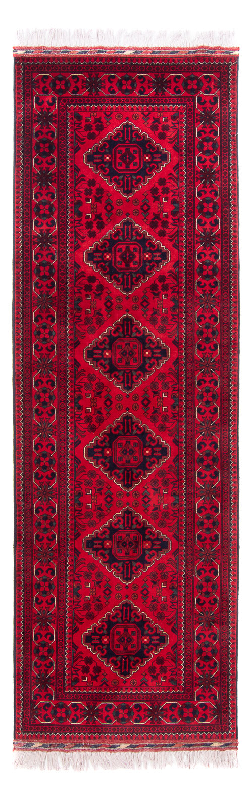 Løber Afghansk tæppe - 292 x 90 cm - rød