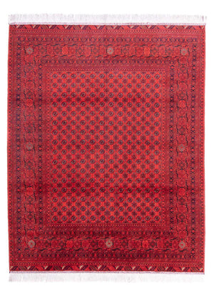 Afghansk tæppe - 387 x 298 cm - rød