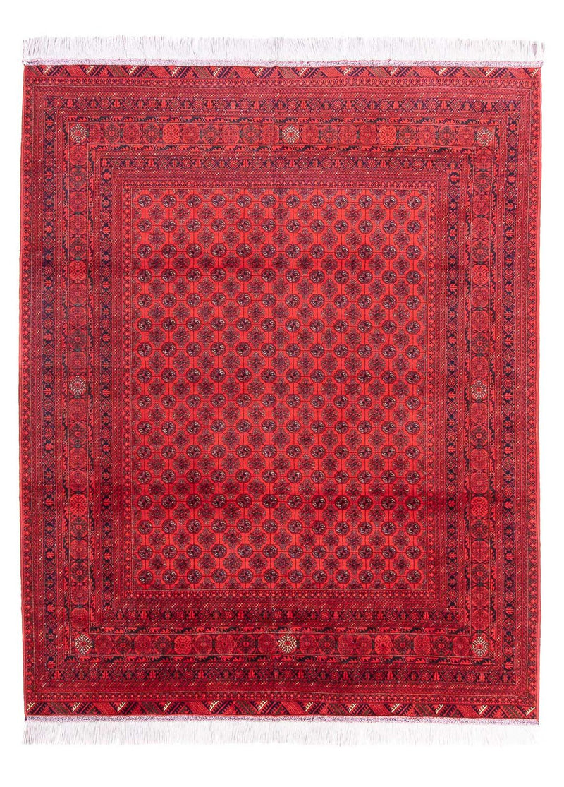 Afghansk tæppe - 387 x 298 cm - rød