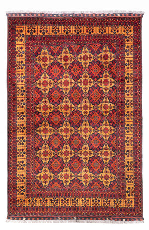 Afghansk tæppe - 296 x 197 cm - mørk beige