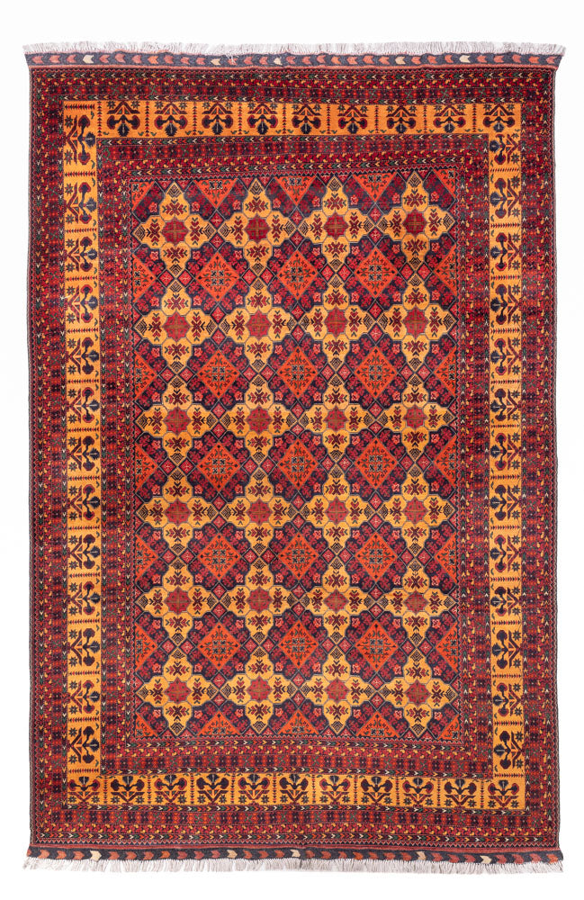Afghansk tæppe - 296 x 197 cm - mørk beige