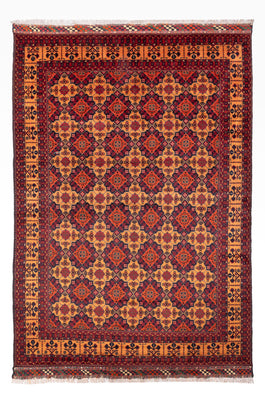 Afghansk tæppe - 284 x 199 cm - mørk beige