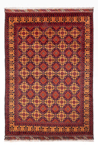 Afghansk tæppe - 284 x 199 cm - mørk beige