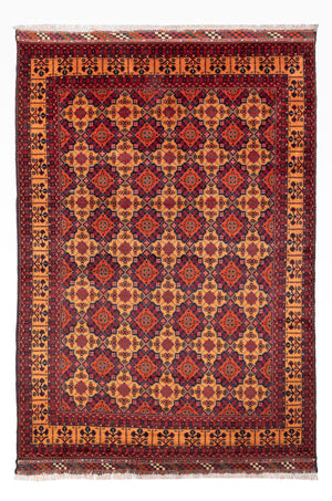 Afghansk tæppe - 284 x 199 cm - mørk beige