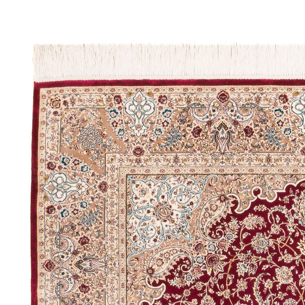 Silketæppe - Ghom Silk - Premium - 227 x 145 cm - rød