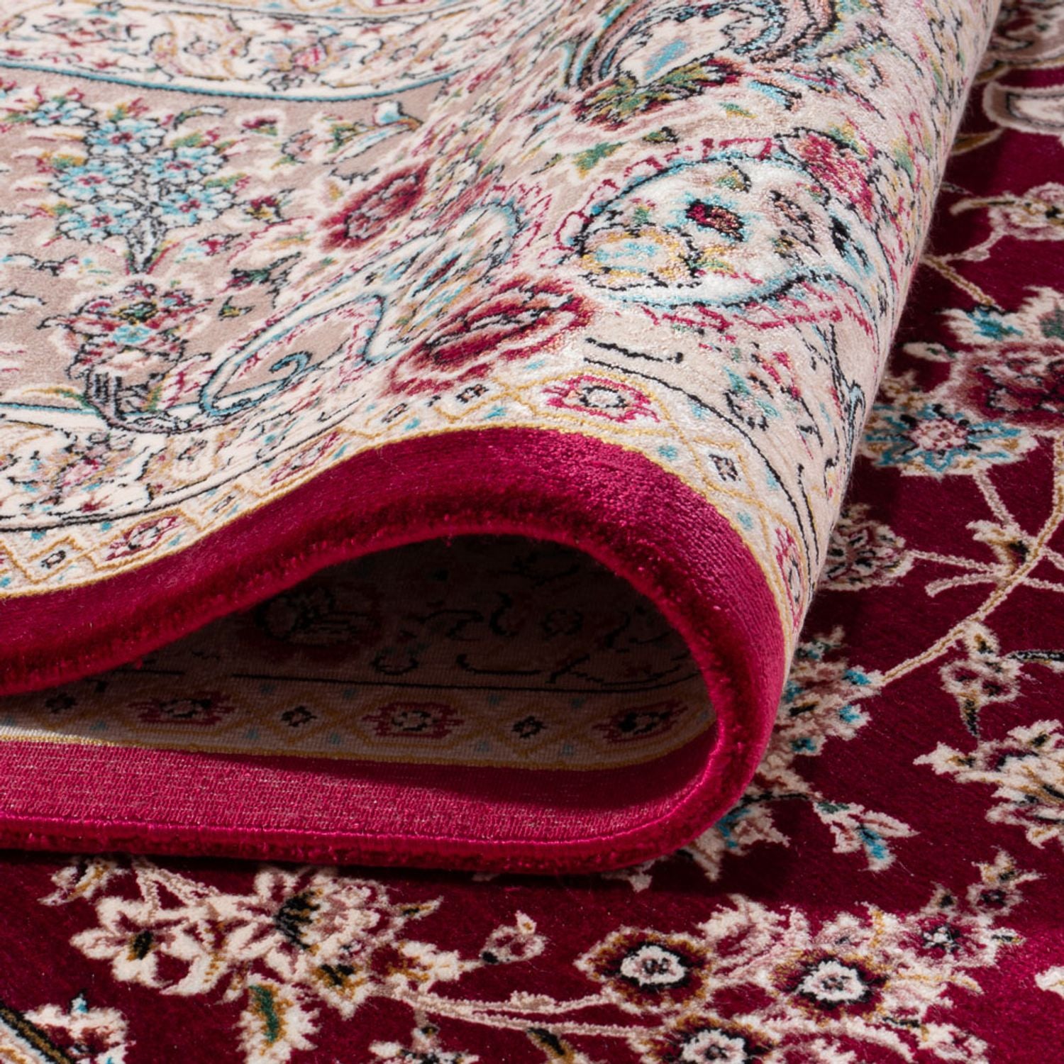 Silketæppe - Ghom Silk - Premium - 227 x 145 cm - rød