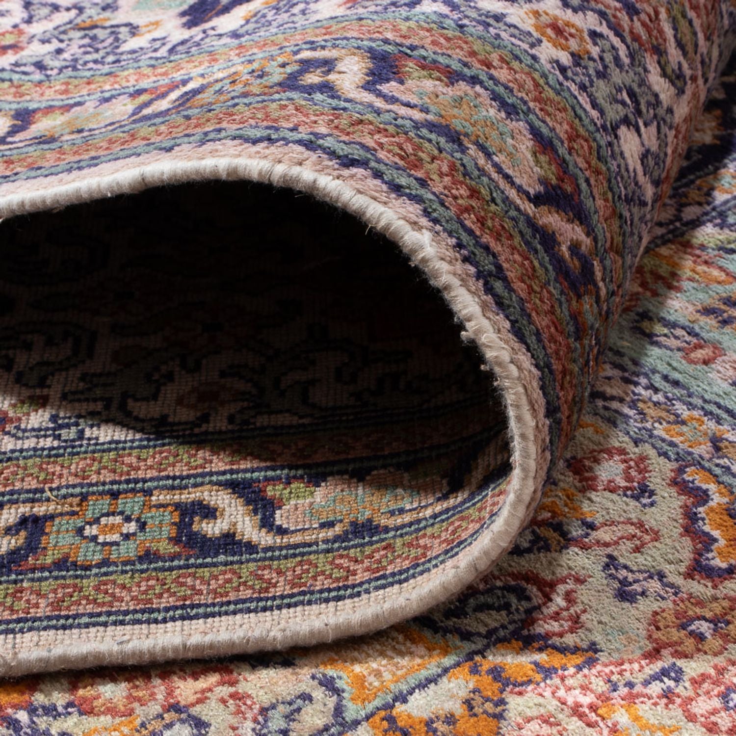Silketæppe - Kashmir Silk - 337 x 247 cm - lysrød