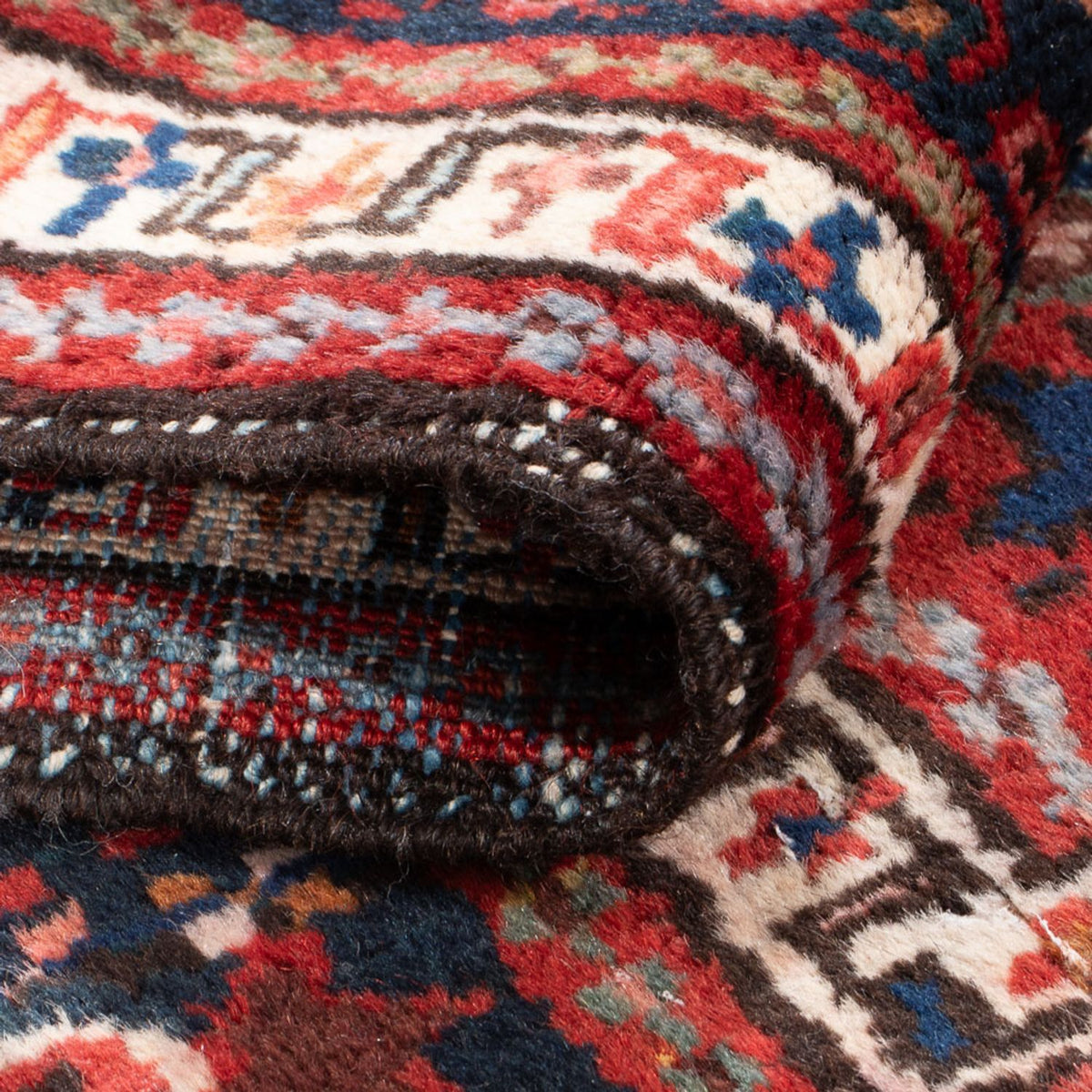 Persisk tæppe - Nomadisk - 130 x 108 cm - lysrød