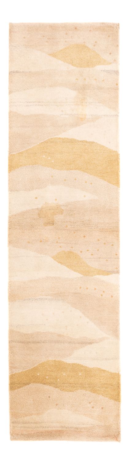 Løber Gabbeh-tæppe - Indus - 234 x 75 cm - lys beige