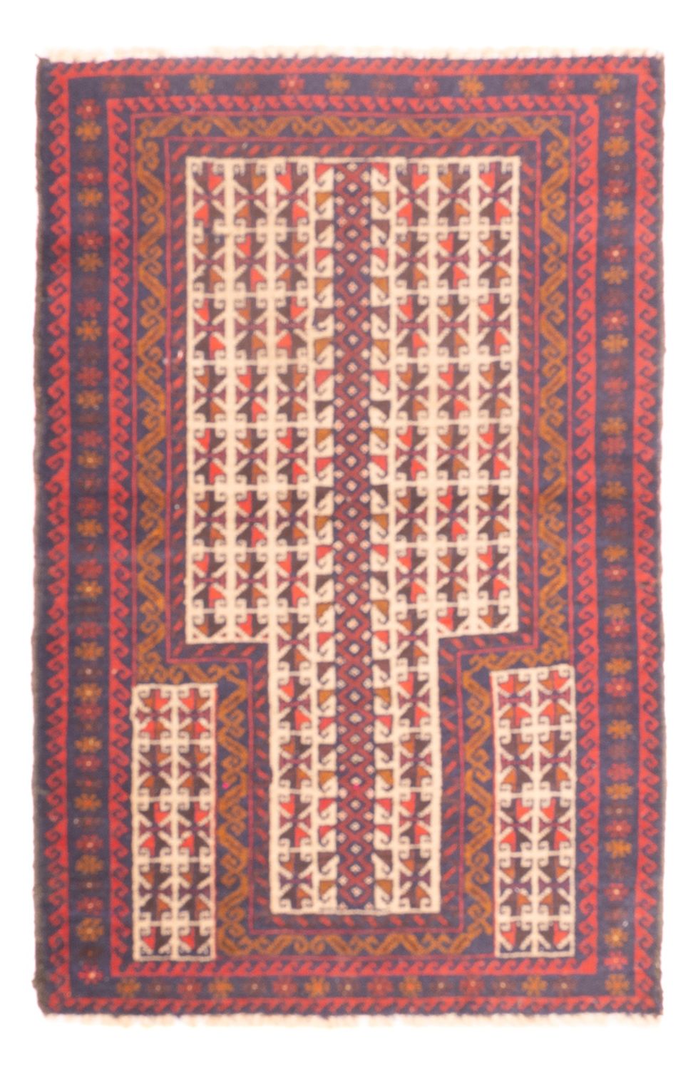 Baluch-tæppe - 128 x 82 cm - flerfarvet