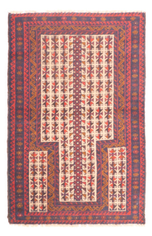 Baluch-tæppe - 128 x 82 cm - flerfarvet