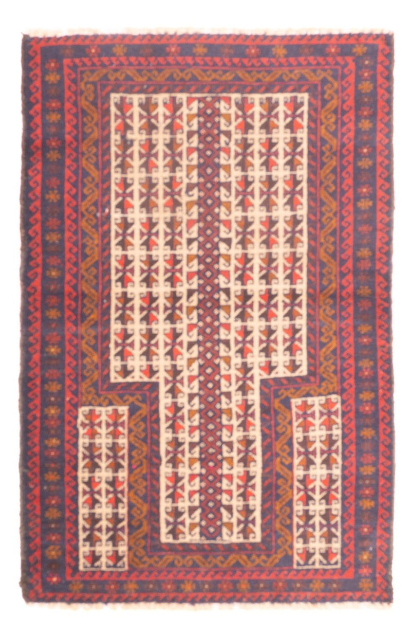 Baluch-tæppe - 128 x 82 cm - flerfarvet