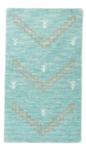 Gabbeh Tæppe - Loribaft Softy - 102 x 62 cm - lyseblå