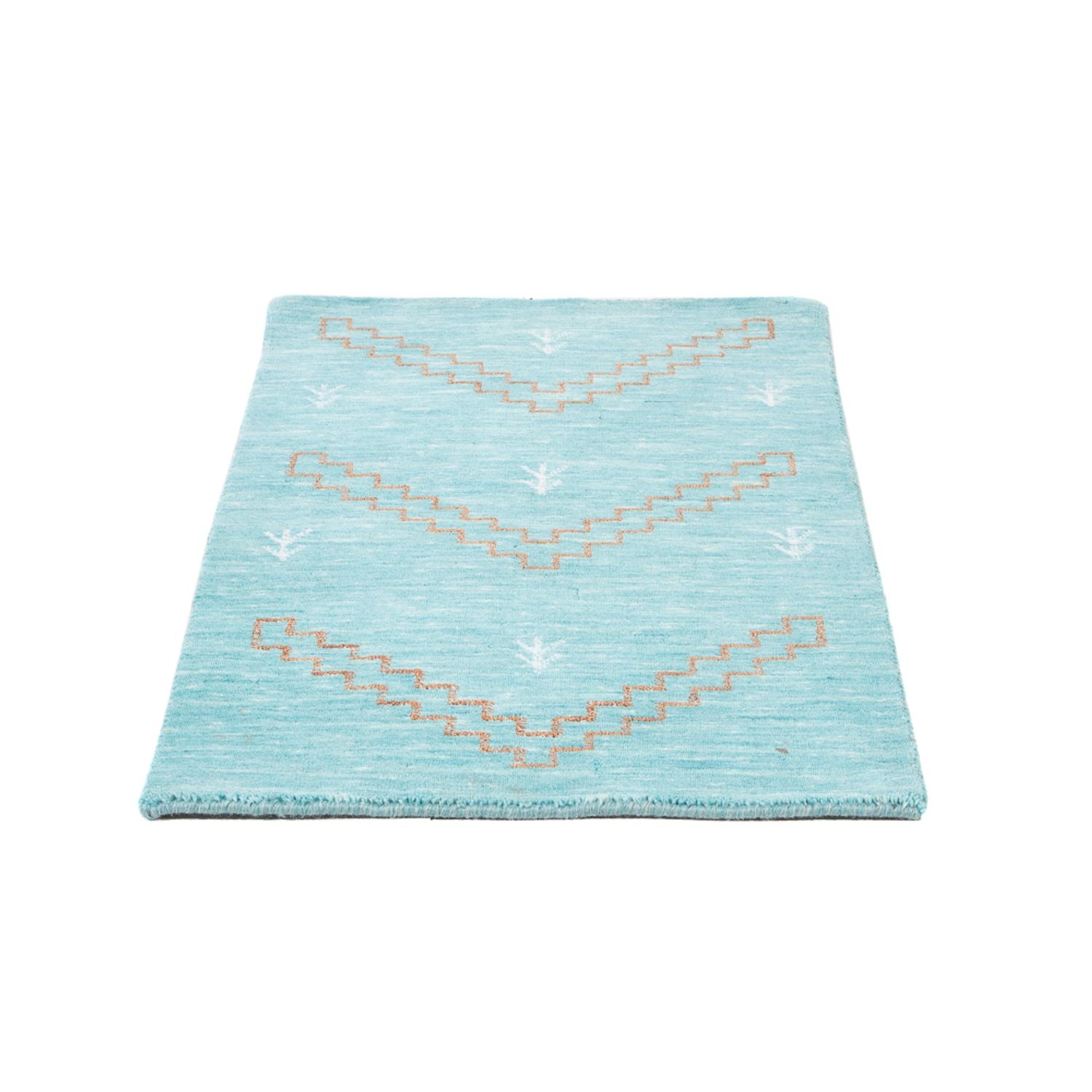 Gabbeh Tæppe - Loribaft Softy - 102 x 62 cm - lyseblå