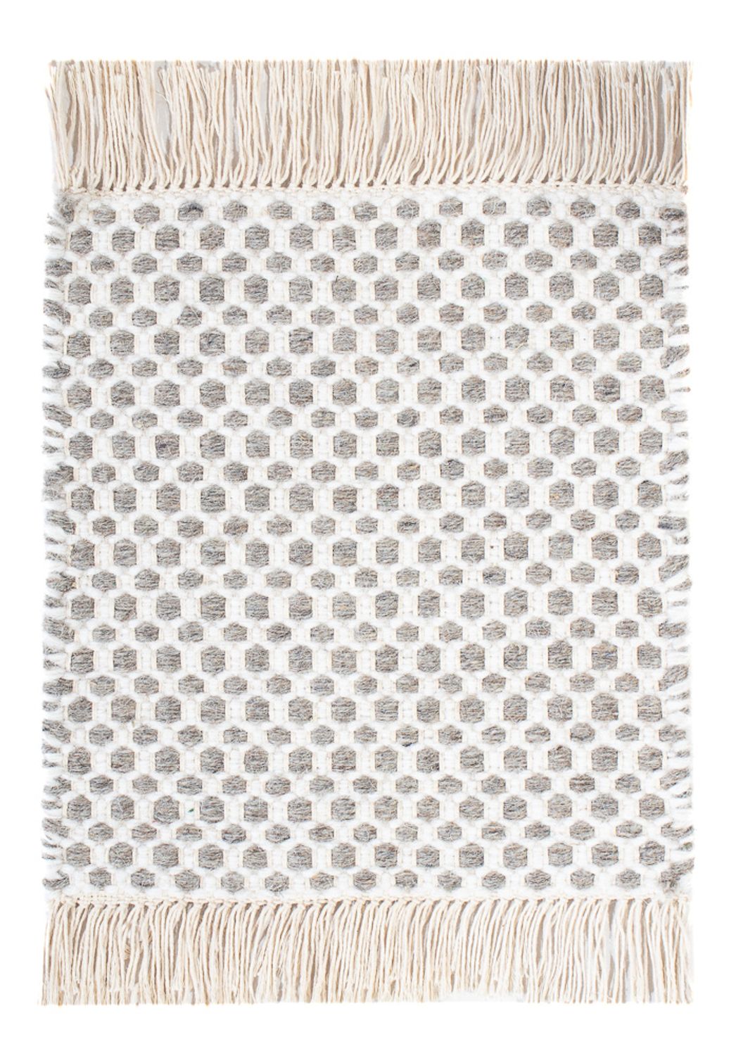 Uldtæppe firkantet  - 34 x 30 cm - lysegrå