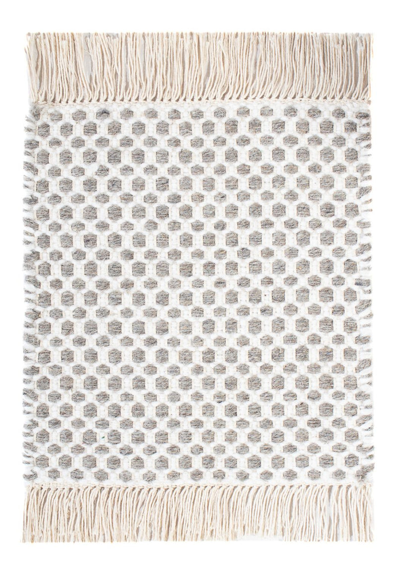 Uldtæppe firkantet  - 34 x 30 cm - lysegrå